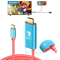 1 x RAW Customer Returns JINGDU 4K 60Hz USB C to HDMI Cable Compatible with Nintendo Switch NS OLED Steam Deck ROG Ally, 2m, Portable Switch Dock Replaces Original Dock for TV Screen Mirroring, Blue - RRP €18.14