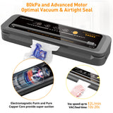 1 x RAW Customer Returns Megawise Vacuum Sealer with 80 kPa, One-Touch Automatic Food Saver with Dry and Moist Fresh Modes, Portable Vacuum Sealer with 10 Vacuum Bags and Cutter - RRP €40.33