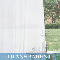 1 x RAW Customer Returns PONY DANCE Terrace Curtains Transparent Curtains with Eyelets Set of 2 Outdoor Curtains White Outdoor Curtain Waterproof Mildew Resistant, H 274 x W 137 cm - RRP €26.74