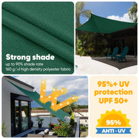 1 x RAW Customer Returns Sekey Waterproof Shade Sail Awning 4x4m Square UV Ray Protection, Tear Resistant, for Terrace Balcony Patio Outdoor Garden, with Eyelets and Fixing Ropes, Anthracite - RRP €64.39