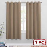 1 x RAW Customer Returns PONY DANCE Curtain Opaque Curtains Living Room - 1 Piece H 180 x 140 cm Opaque Curtains with Eyelets Thermal Curtain against Cold and Heat Curtains Blackout, Cappuccino - RRP €22.93