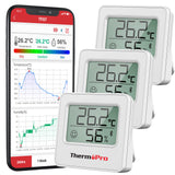 1 x RAW Customer Returns ThermoPro TP357-3 80m Bluetooth Hygrometer Indoor Set of 3 Digital Room Thermometers with APP Mini Humidity Meter with Smiley Indicator Data Graphic for Indoors, Offices, Wine Cellars, Greenhouses - RRP €33.43