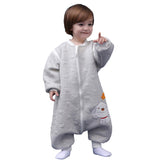 1 x RAW Customer Returns MIKAFEN baby sleeping bag long sleeve winter children s sleeping bag, dog pattern baby sleeping bag with feet cotton boy girl unisex all year round pajamas. L 100cm 3-4 years, gray  - RRP €28.99