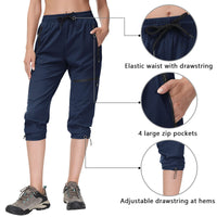 1 x RAW Customer Returns Butrends hiking pants women quick-drying outdoor pants breathable anti-UV cargo pants wear-resistant trekking pants functional pants ultra-light jogging pants with zip pockets dark blue, M - RRP €35.99