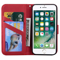 1 x RAW Customer Returns Norn iPhone 7 8 SE 2020 Cute Cat Shockproof Flip Case PU Leather Protective Case with Stand Function Card Slots and Magnetic Closure Red - RRP €21.6