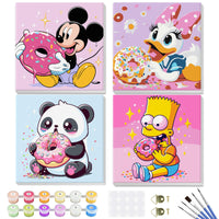 18 x Brand New GHHKUD Paint by Numbers for Children and Adults, 4 Pieces Cute Cartoon Paint by Numbers for Children Ages 5-6-7-9-10, Paint by Numbers with Brushes Acrylic Pigment, Gift for Girls and Boys - RRP €367.2