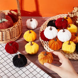 1 x Brand New NBEADS 18pcs 6 Colors Artificial Velvet Pumpkins, Mini Fake Pumpkins Autumn Table Decoration with Plastic Accessories for Halloween Thanksgiving Autumn Harvest Props - RRP €22.8