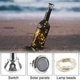 1 x RAW Customer Returns Foreverup 6 Pack Solar Bottle Lights, 20 LEDs 2M LED Solar Wine Bottle Lights, LED Cork Bottle Lights Wine Bottle Light Chain for Bottle DIY, Party, Garden, Wedding Decoration 3 Color  - RRP €18.54