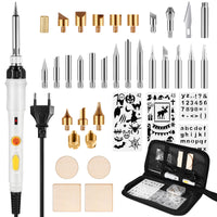 1 x RAW Customer Returns Pyrography Soldering Iron Set, SREMTCH Pyrography Iron Set, 40 pcs Soldering Set Adjustable Temperature 200-450 C for Wood Leather Engraving DLY Art Welding Sculpture Wood Pyrography - RRP €22.98