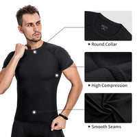 1 x RAW Customer Returns Niksa Men s Compression Shirts 3 Pack Short Sleeve Athletic Compression Tops Cool Dry Workout T-Shirt - - Small - RRP €31.73