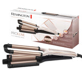 1 x RAW Customer Returns Remington wave iron test winner ProLuxe 4-in-1 curling iron beach, natural waves, water waves, mermaid waves digital display, temperature setting up to 210 C crepe iron, multistyler CI91AW - RRP €40.99