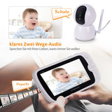 1 x RAW Customer Returns Vtechvat 5 inch video baby monitor with camera, baby monitor 1080P baby monitor, video surveillance with 5 digital LCD wireless, VOX, night vision, alarm clock, intercom function, remote control 360 rotatable - RRP €60.49