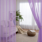 1 x RAW Customer Returns MIULEE Sheer Voile Curtain with Eyelets Transparent Look Curtain Eyelet Curtain Eyelet Curtain Transparent Transparent Window Curtain for Bedroom Living Room Babyroom 140 x 215 cm W x H Light Purple - RRP €28.49