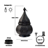 1 x RAW Customer Returns Aranp Oriental lamp black 36cm for candles, lamps E27 socket and LED fairy lights Indoor and outdoor decoration Moroccan Lantern Arabic lantern weatherproof as a garden lantern - RRP €31.99