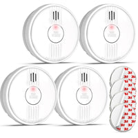 1 x RAW Customer Returns Putogesafe smoke detector, fire detector with 10 year lifespan, smoke alarm detector, fire detector with replaceable 1-year battery, photoelectric smoke detector, pack of 4, 206C - RRP €39.99