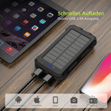 1 x RAW Customer Returns X-DRAGON Solar Power Bank 24000mAh Portable Waterproof Solar Charger with 4 USB Type C Outputs and Double Flashlight, Compass External Battery Charger with All Smartphones Outdoor Camping - RRP €39.66