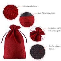 1 x RAW Customer Returns SXUUXB Pack of 20 17 x 23 cm Jute Bags, Cotton Bags, Linen Bags with Drawstring, Reusable Storage Bag, Jewelery Bag, Gift Bag for Wedding, Party and Christmas Red Wine, 17 x 23 cm  - RRP €22.07