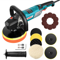 1 x RAW Customer Returns ENEACRO polishing machine, 1500W polisher 6 variable speed with 150 180mm polishing pad, D-handle and side handle, with 150mm polishing sponge sandpaper, for polishing cars, glass - RRP €83.02