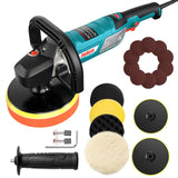 1 x RAW Customer Returns ENEACRO polishing machine, 1500W polisher 6 variable speed with 150 180mm polishing pad, D-handle and side handle, with 150mm polishing sponge sandpaper, for polishing cars, glass - RRP €83.14