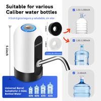 2 x RAW Customer Returns Automatic Water Dispenser, USB Charging Distributor, Removable and Convenient for Bottled Water Use, Portable for 5.8 10 12 13 20 Liter Bottles White with Light  - RRP €27.98