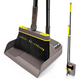 1 x RAW Customer Returns JEHONN broom and dustpan set with long handle 138CM, 180 degree rotating camping broom indoor and shovel for awning, house, office, lobby, terrace - RRP €23.79