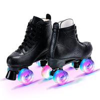 1 x RAW Customer Returns Roller skates for girls women, women s classic retro roller skates, 4 shiny roller skates, quad children s skates, PU leather adult roller skates for indoor outdoor, ideal for beginners - RRP €49.99