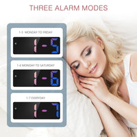 1 x RAW Customer Returns LOFICOPER Digital Alarm Clock, 6.5 LED Alarm Clock with Sound Control, Large Color Font, 3 Brightness, 3 Alarm, 12 24 Time Date Temperature, USB Cable - Colorful - RRP €10.07