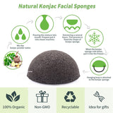 2 x RAW Customer Returns Pack of 3 Natural Konjac Sponge Face Sponge Facial Sponges Facial Cleanser Facial Peeling Facial Cleansing Sustainable with Activated Charcoal and Aloe Vera for All Skin Types Black  - RRP €16.1