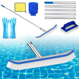 1 x RAW Customer Returns 43CM pool cleaning brush, pool brush with curved ends, pool brush, pool brush set, swimming pool brush, premium pool scrubbing brush - RRP €19.15