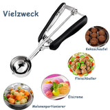 2 x RAW Customer Returns Ice Cream Scoop, 5cm Stainless Steel Cookie Scoop for Mashed Potatoes, Meatballs, Fruit, Salad, Ice Cream Cup, Cone, Cookie Dough Spoon with Handle - RRP €29.98