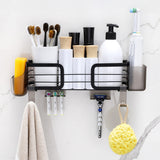 10 x Brand New KROCEO Shower Shelf No Drilling Stainless Steel Pack of 2 Self-Adhesive Shower Basket Shower Gel Holder Black Shower Shelf with 10 Hooks for Bathroom Kitchen - RRP €269.0