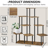 1 x RAW Customer Returns YOCOMEY 9-Tier Wooden Flower Rack Plant Rack, Multi-Tier Flower Stand Plant Stand Flower Bench Flower Stairs Plant Stairs Standing Shelf for Indoor Garden Balcony Decoration Black  - RRP €80.66