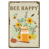 1 x RAW Customer Returns CREATCABIN Retro Vintage Tin Sign Bee Happy Metal Wall Decor Decoration Art Wall For Home Garden Kitchen Bar Pub Living Room Office Garage Poster Plaque 12 x 8inch - RRP €20.4