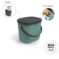 2 x RAW Customer Returns Organic waste bin 6l with lid and handle for the kitchen - RRP €23.18