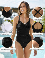 1 x RAW Customer Returns SIMIYA Swimsuit Women Slim Shape Swimsuit Sexy Swimsuit with Cups Monokini Shape Push up Swimsuits for Women Black, L  - RRP €20.16