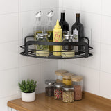 1 x RAW Customer Returns STEUGO corner shelf shower without drilling, black shampoo holder, bathroom shower storage with 4 hooks, 2 pieces, stainless steel - RRP €20.12