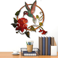 1 x RAW Customer Returns MEIYIFAN Metal Wall Decoration, Wall Decoration Birds Decoration, Hummingbird Animal 3D Wall Pictures, for Gift Indoor Outdoor Garden House Decoration 31 x 32 cm Brown  - RRP €19.69