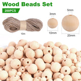 1 x Brand New Bubuny wooden balls with hole 200 pieces, natural wooden beads for threading, large round wooden ball natural for DIY handicrafts decorations jewelry making - RRP €10.07