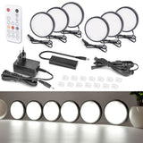 10 x Brand New WOBANE Dimmable LED Cabinet Lights, 6 LED Kitchen Under Cabinet Lights with RF Remote Control, Super Bright 6000K Cold White LED Under Cabinet Lights, for Kitchen, Cabinet, Shelves, Display Cases, Wardrobe, Black - RRP €403.3