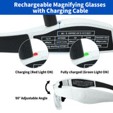 1 x RAW Customer Returns OBOVO magnifying glasses with light, 1.5X 2.5X 3.5X 5X removable lens headband magnifying glass lamp headset head magnifier forehead magnifier glasses magnifier with 2 LED light hobby, electrician, sewing,  - RRP €22.99