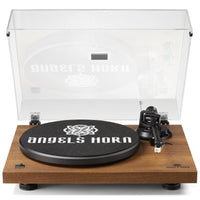 1 x RAW Customer Returns ANGELS HORN Vinyl Turntable, Bluetooth Turntable, Vinyl Player with Adjustable Counterweight and Magnetic Cartridge and 2 Speeds 33 45 RPM - Wood - RRP €189.98