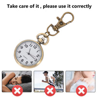 1 x RAW Customer Returns UKCOCO Pocket Watch Hanging Nurses Watch Women Nurses Pin Watches On Key Rings For Keychains Fob Lapel Clock Wind All Bronze Pin Miss Glass - RRP €52.8