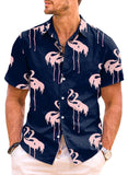 1 x RAW Customer Returns Meilicloth Hawaii Shirt Men Hawaiian Shirt Men Funky Hawaiian Shirt Casual Flamingo Hawaii Shirt Summer Beach Shirt Short Sleeve Summer Shirt B Pink XL - RRP €25.99