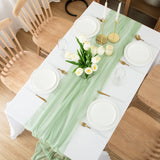 7 x RAW Customer Returns CHUQING Green Chiffon Table Runner Wedding Table Runner Tulle Table Runner Light Green 75cm x 3m - RRP €112.91