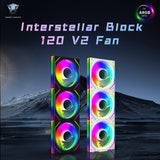 1 x RAW Customer Returns TZMRIT Interstellar-V2 Reverse Flow Uni Fan Infinity Fan 120 mm, RGB Fan 120 mm, PWM ARGB Fan 120 mm, Triple Pack White - RRP €39.99