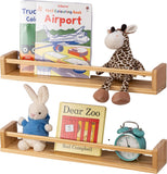 1 x RAW Customer Returns Gieanoo wall shelf for children s room, 40 cm bookcase for children s wall set of 2 solid wood wall shelves, picture rails, wooden floating shelves for magazines, children s room, living room, bedroom, kitchen - RRP €27.1