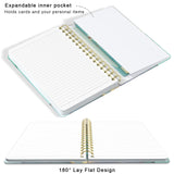 1 x RAW Customer Returns Huamxe Spiral Notebook, Marble Hardcover, 5.7 x 8.4 inch, 160 Pages Thick Paper, Lined Diary for Women Men, Cute College Ruled Notebook for Journaling Writing Work Green - RRP €10.99