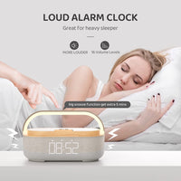 1 x RAW Customer Returns COLSUR Digital Radio Alarm Clock with Wireless Charger, Bluetooth Speaker with USB Charger, Smart Alarm Clock Snooze Function Inductive Charging Station, Night Light, Dimmable LED Display and Battery Backup - RRP €58.39