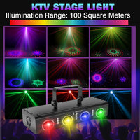 1 x RAW Customer Returns Disco light party light, DMX 13 Lens LED light organ RGB DJ disco lights projector music controlled, effect spotlight for KTV family reunion wedding birthday Halloween - RRP €97.8