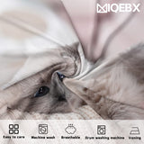 1 x RAW Customer Returns MIQEBX Cute Cat Bedding Set 200x200cm for Girls Boys Children 3D Pet Cat Microfiber Brown Duvet Cover Set Funny Animal Printed Bed Set Children s Room Decor - RRP €36.99